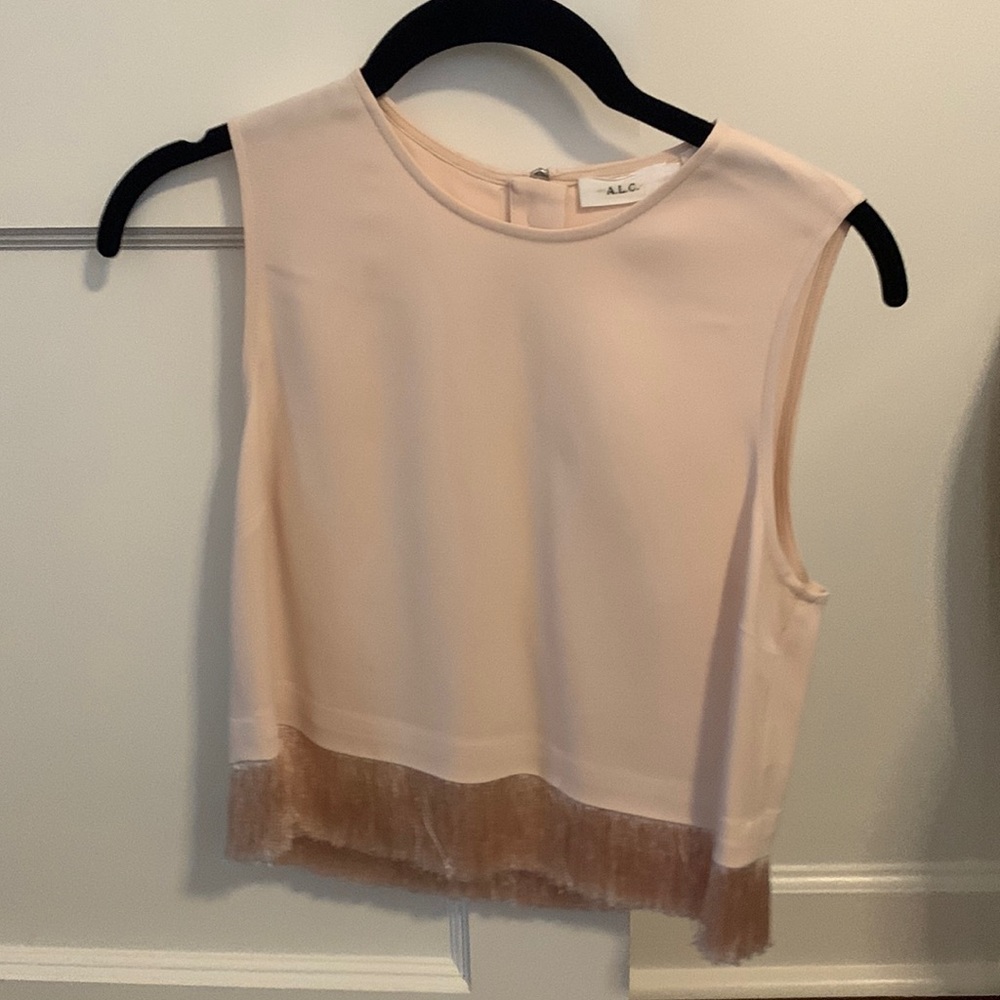 ALC cropped blush blouse